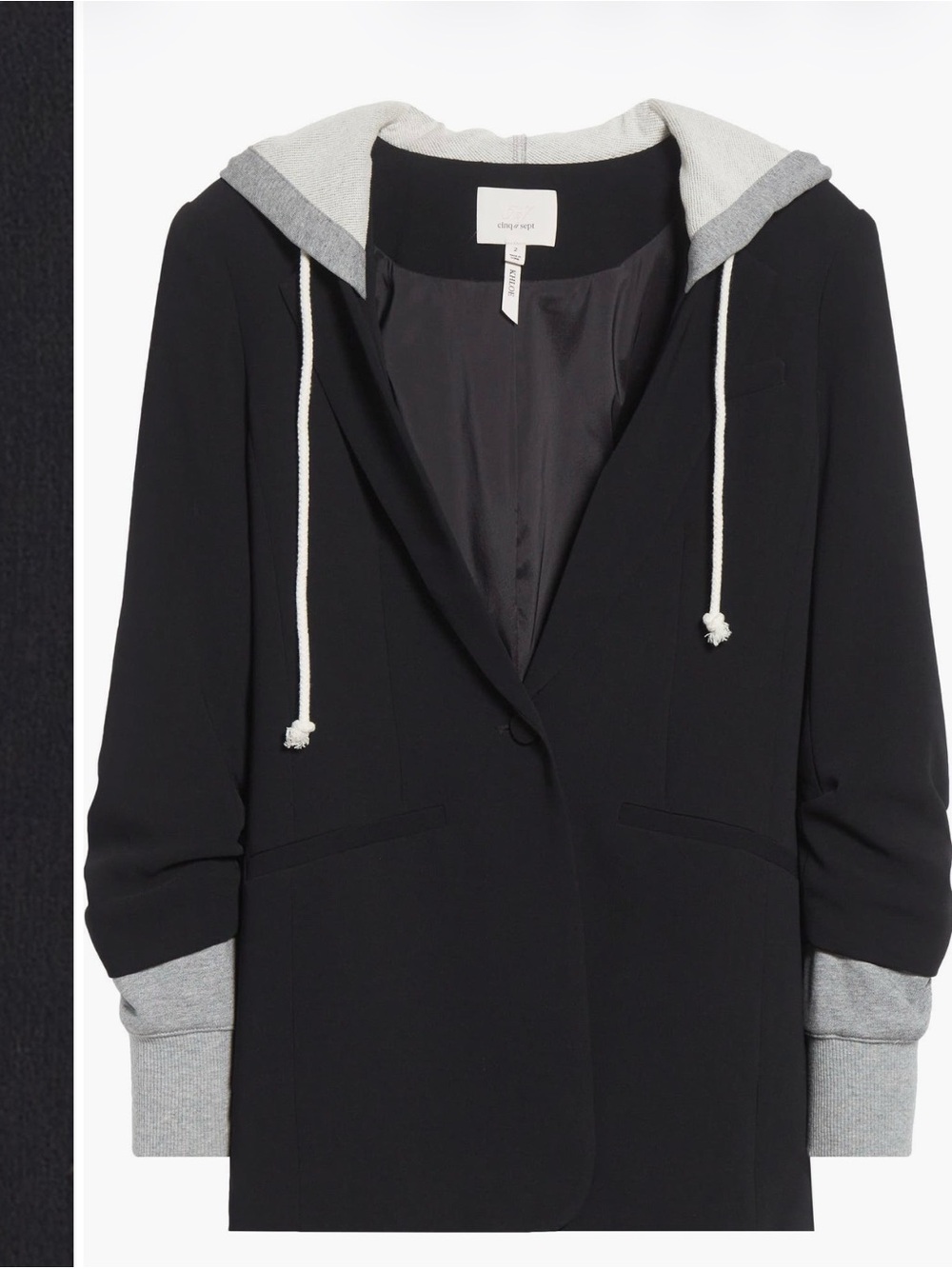 cinq à sept KHLOE Hooded Black Blazer Jacket sz 12